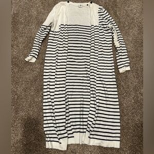 CAbi Cream Cardigan with Black Accents